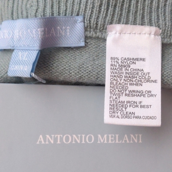 Antonio Melani Mint Green Cashmere Elizabeth Jogger Pants size XL - Picture 5 of 6